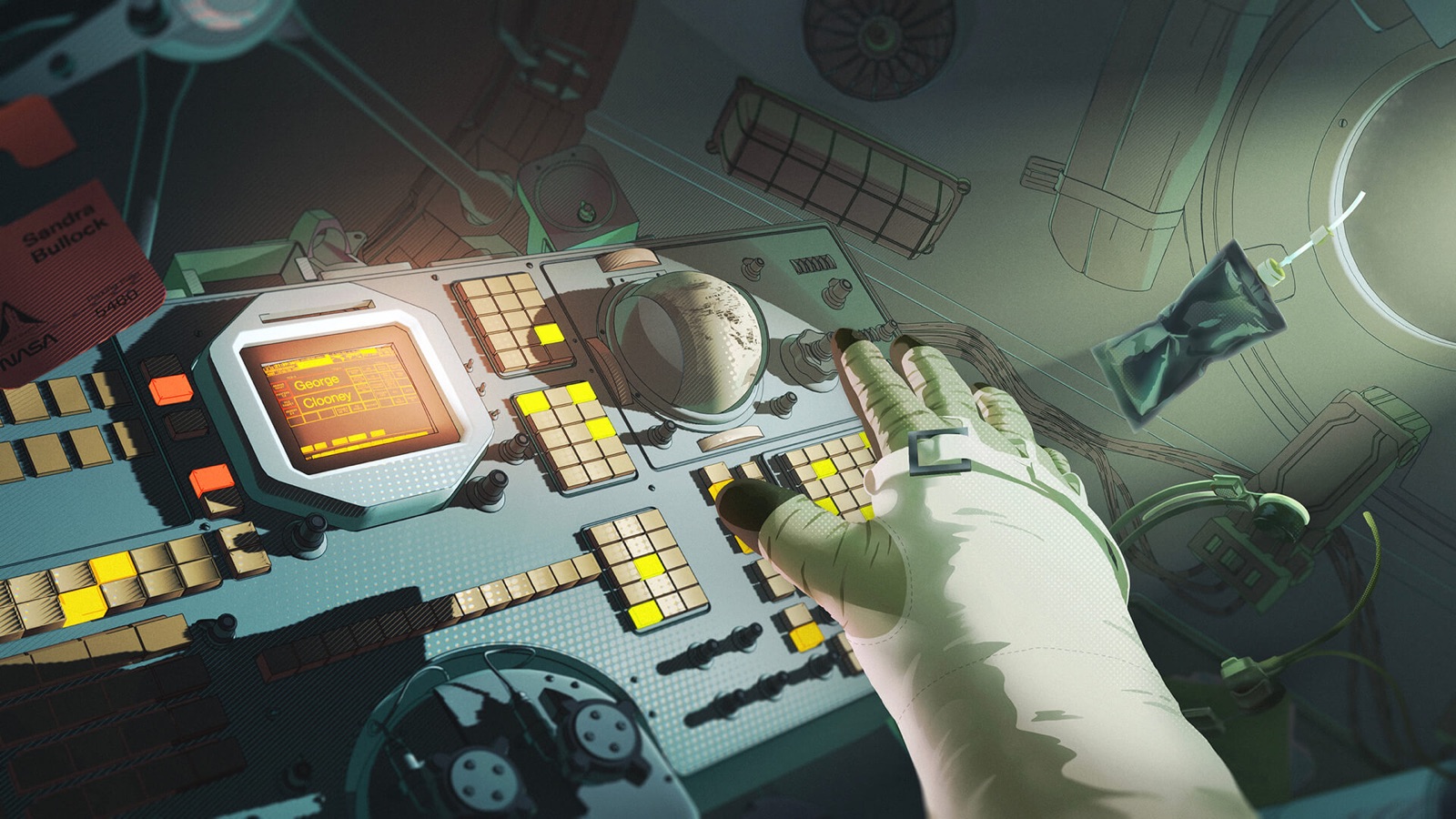 Gravity title sequence styleframe